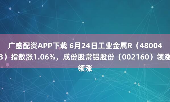 广盛配资APP下载 6月24日工业金属R（480043）指数涨1.06%，成份股常铝股份（002160）领涨