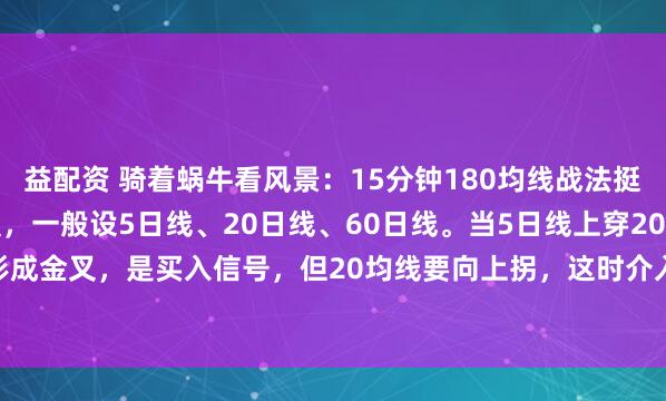 益配资 骑着蜗牛看风景:15分钟180均线战法挺实用的。先说说均线设置,一般设5日线、20日线、60日线。当5日线上穿20日线形成金叉,是买入信号,但20均线要向上拐,这时介入才稳妥。相反,5日线下穿2...